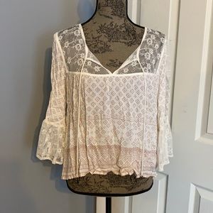 Lace peasant top
